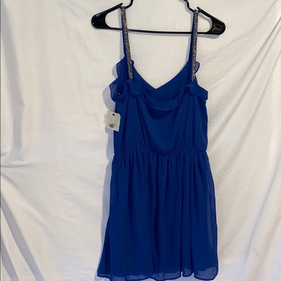 Zara Trafaluc blue dress Sz M - Picture 3 of 10